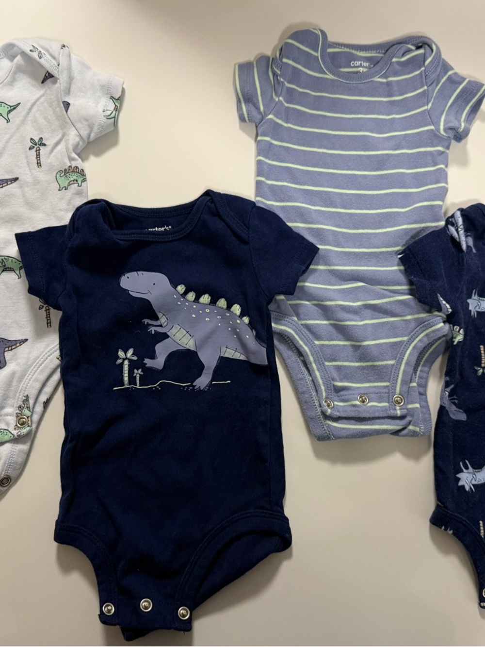 Carter's Blue Dinosaur Short Sleeve Onesie Set